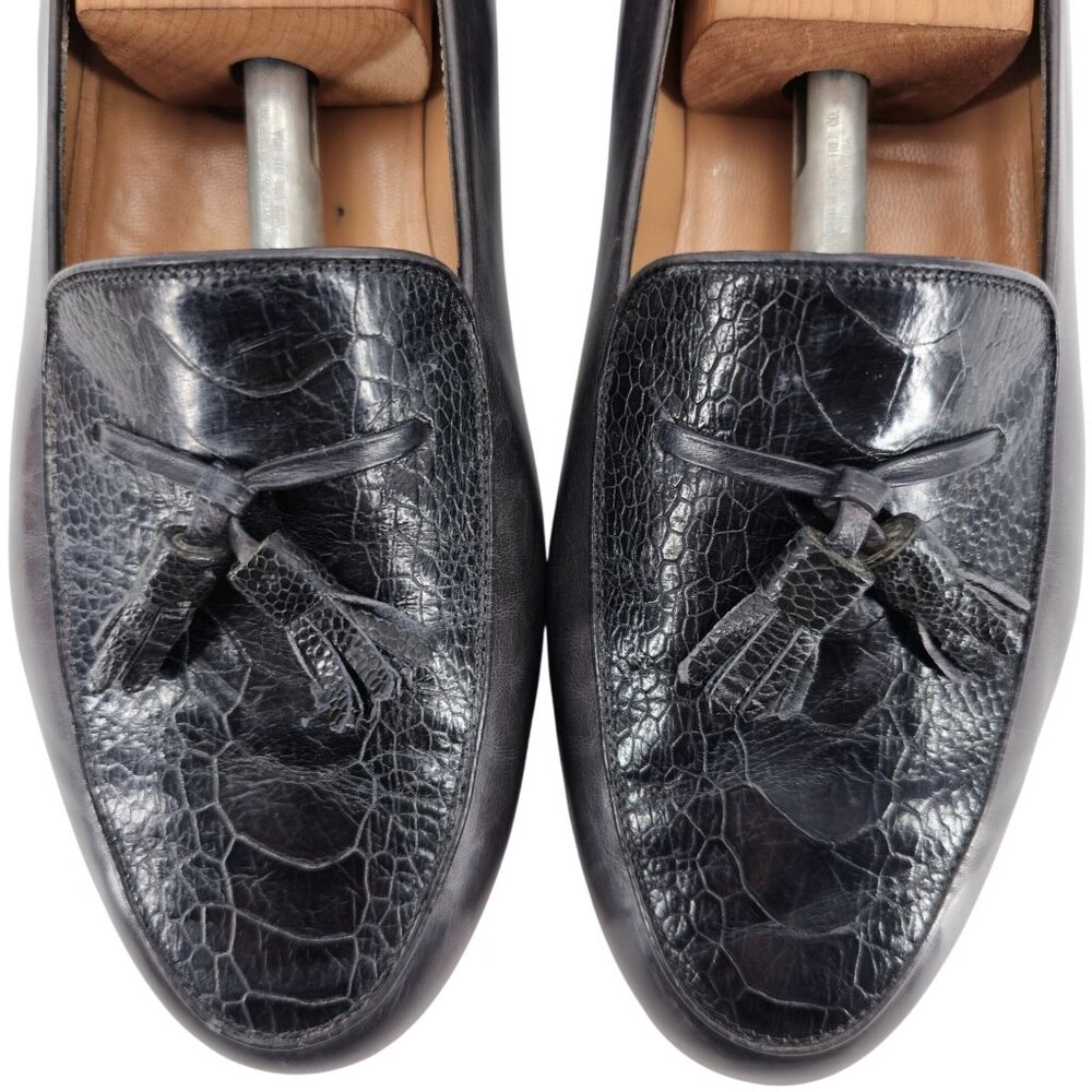 Vintage Salvatore Ferragamo Exotic Ostrich Leg Tassel Dress Loafer Men 9EE Italy